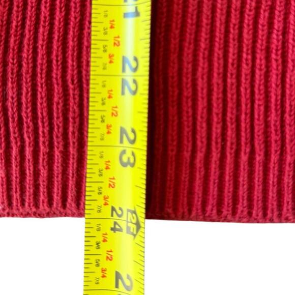 GAP Red Ribbed Turtleneck Sweater Women’s Large Cotton Knit Pullover - Picture 7 of 7